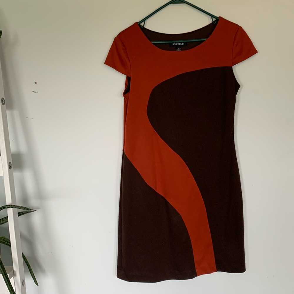 Chetta B color block midi dress size 8
